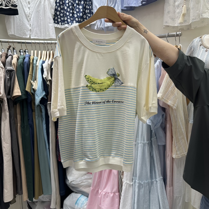 BIKINI韓國代購㊣女士新品25春夏真品熱賣休閑時尚人氣職業T恤BIKINIT恤圖色2