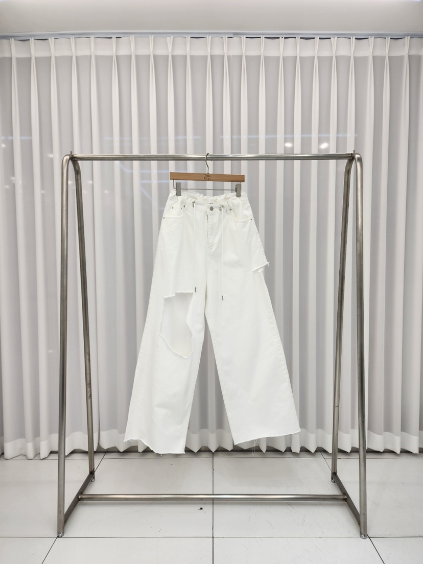 THE FIRST-Q韓國代購㊣女士新品25春夏休閑真品休閑褲棉質THE FIRST休閑褲圖色1