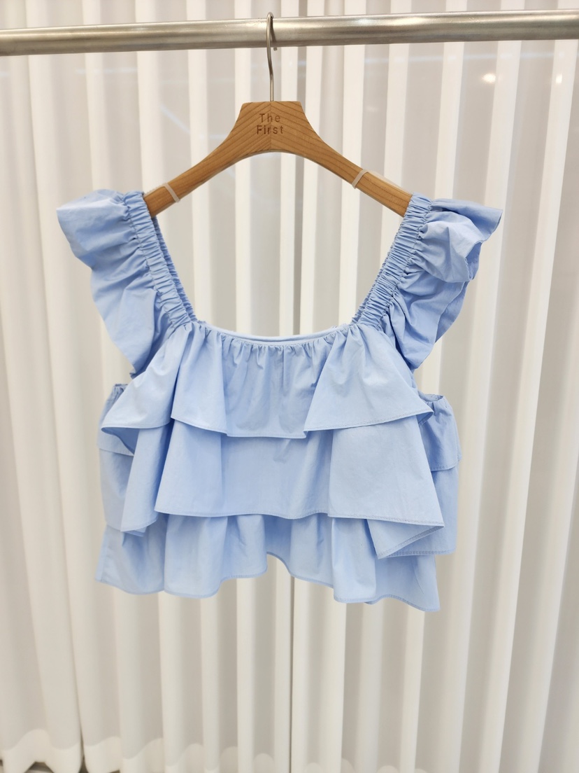 THE FIRST-Q東大門㊣實拍女士新款時尚休閑吊帶背心荷葉邊THE FIRST吊帶/背心圖色2