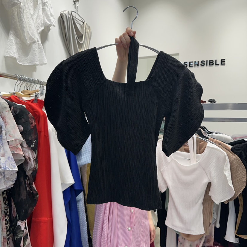 SENSIBLE-S東大門㊣直郵女士新品職業25春夏人氣T恤含腰帶SENSIBLET恤圖色2