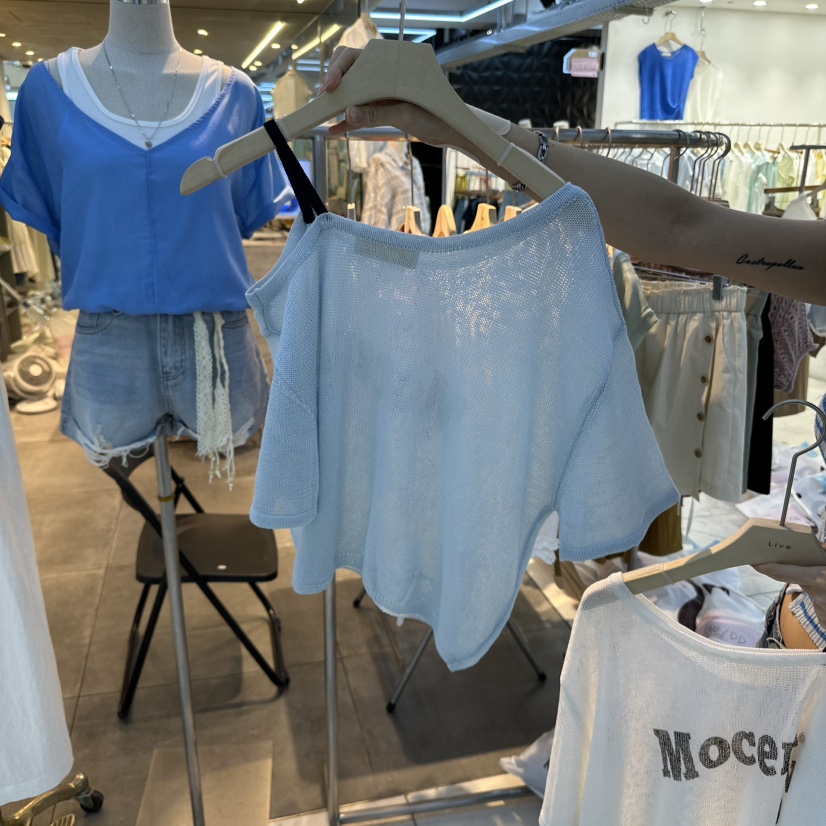 LULULALLA韓國直郵㊣女裝新品真品25春夏休閑熱賣推薦T恤露肩LULULALLAT恤