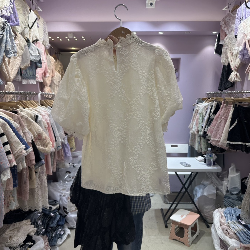 MS韓國代購㊣女裝新品人氣25春夏休閑職業真品推薦襯衫蕾絲衫MS襯衫/蕾絲衫