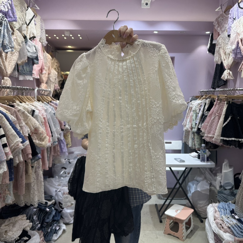 MS韓國代購㊣女裝新品人氣25春夏休閑職業真品推薦襯衫蕾絲衫MS襯衫/蕾絲衫