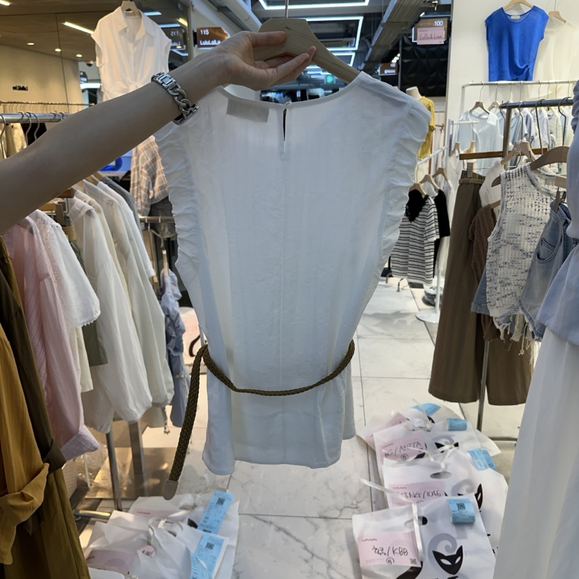 LULULALLA東大門㊣代購女士新款職業人氣真品25春夏吊帶背心腰帶LULULALLA吊帶/背心