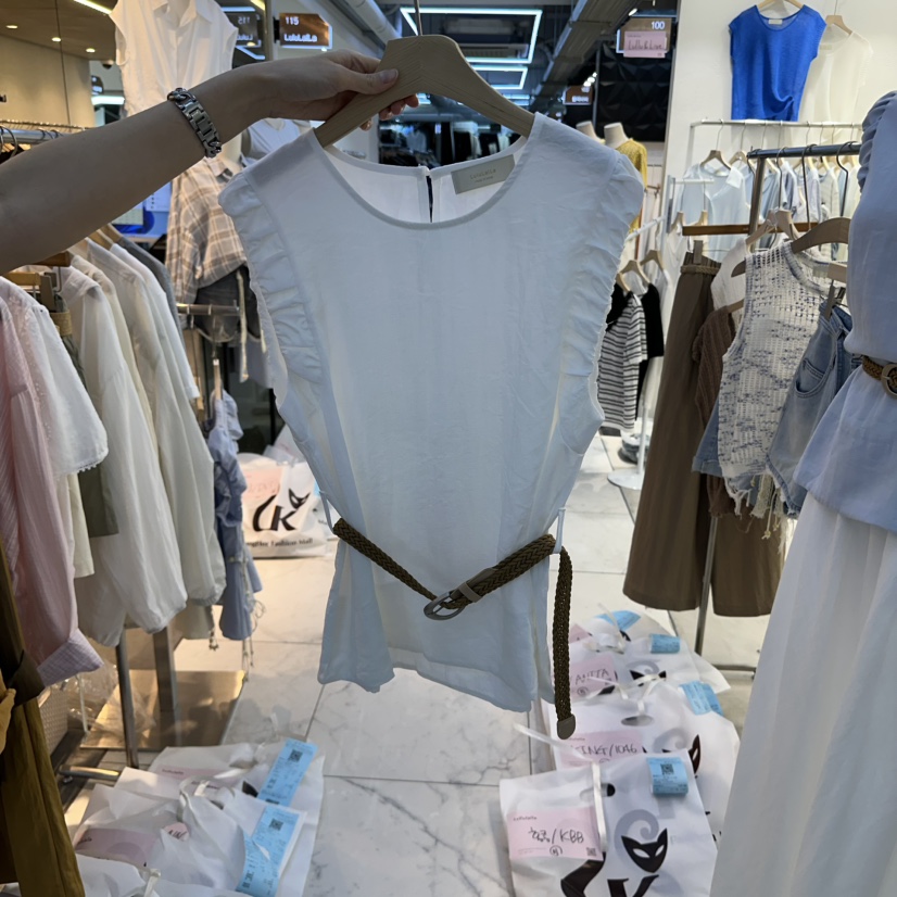 LULULALLA東大門㊣代購女士新款職業人氣真品25春夏吊帶背心腰帶LULULALLA吊帶/背心圖色2