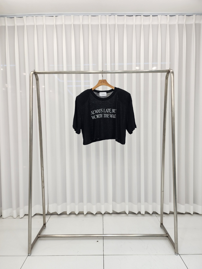 THE FIRST-Q韓國直郵㊣女士新品推薦真品25春夏職業T恤亞麻THE FIRSTT恤圖色3