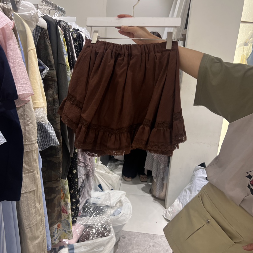 TYCHE東大門㊣直郵女士新品時尚25春夏真品休閑推薦短裙蕾絲TYCHE短裙