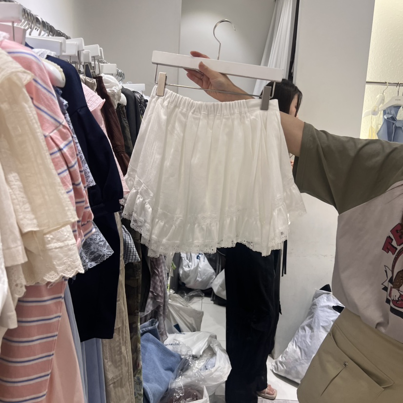 TYCHE東大門㊣直郵女士新品時尚25春夏真品休閑推薦短裙蕾絲TYCHE短裙