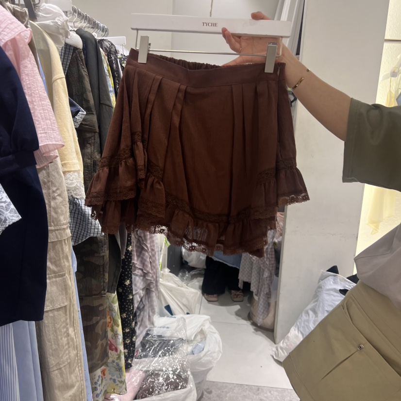 TYCHE東大門㊣直郵女士新品時尚25春夏真品休閑推薦短裙蕾絲TYCHE短裙圖色2