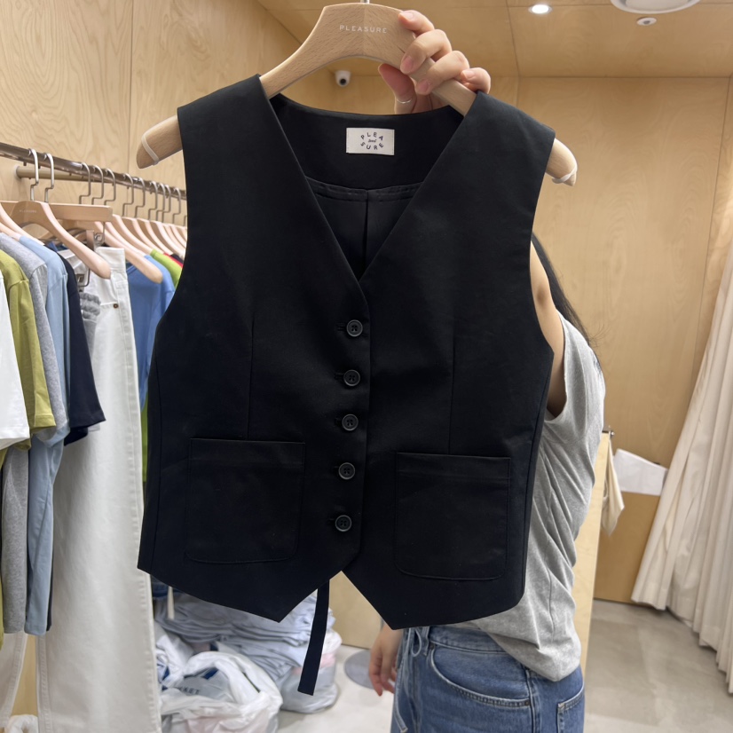PLEASURE東大門㊣代購女士新品25春夏職業推薦真品人氣馬甲PLEASURE馬甲圖色2