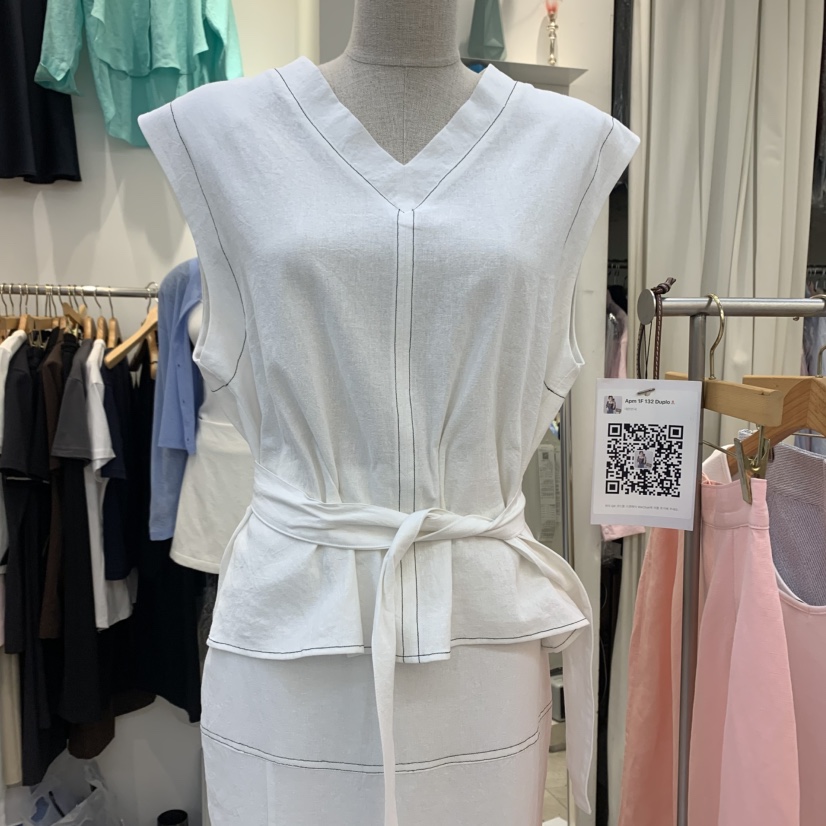 DUPLO東大門㊣代購女裝新品推薦休閑人氣25春夏時尚馬甲含腰帶DUPLO馬甲圖色1