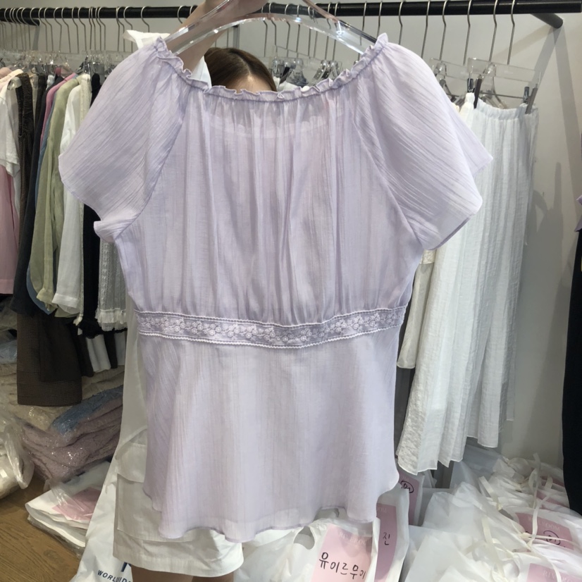 RIVEROOM東大門㊣代購女士新品職業推薦人氣25春夏襯衫蕾絲衫RIVEROOM襯衫/蕾絲衫