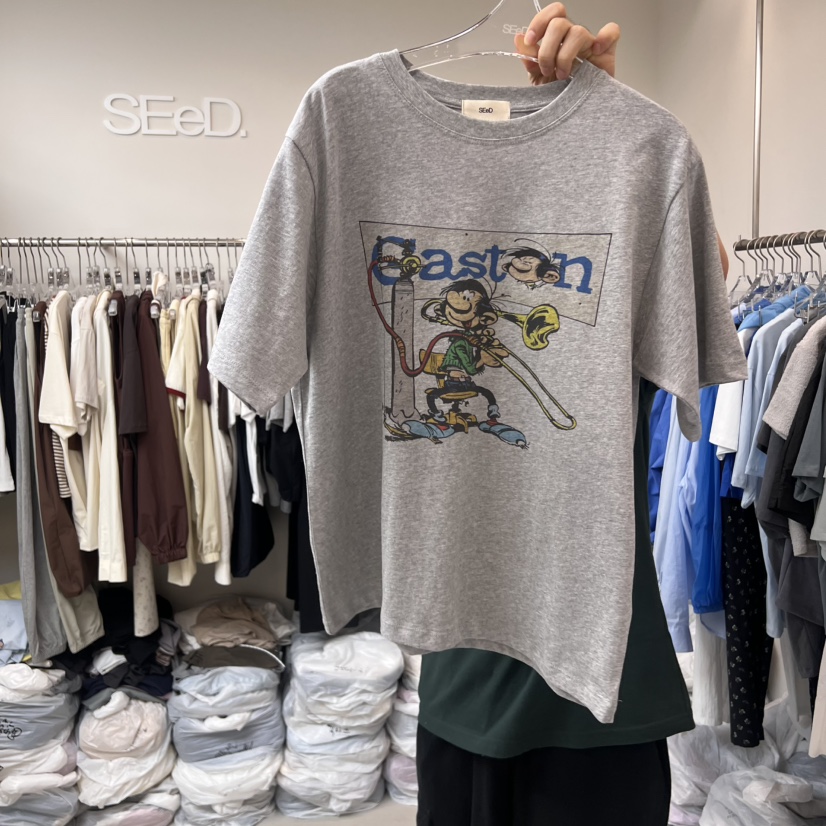 LEESEED-A東大門㊣直郵女裝新品25春夏職業時尚推薦T恤喇叭SEeD/LEESEEDT恤圖色2