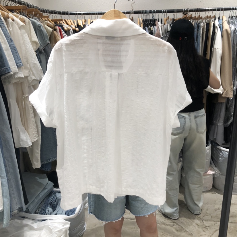 ALMOND PEPE韓國直郵㊣女裝新品時尚休閑真品襯衫蕾絲衫刺繡ALMOND PEPE襯衫/蕾絲衫