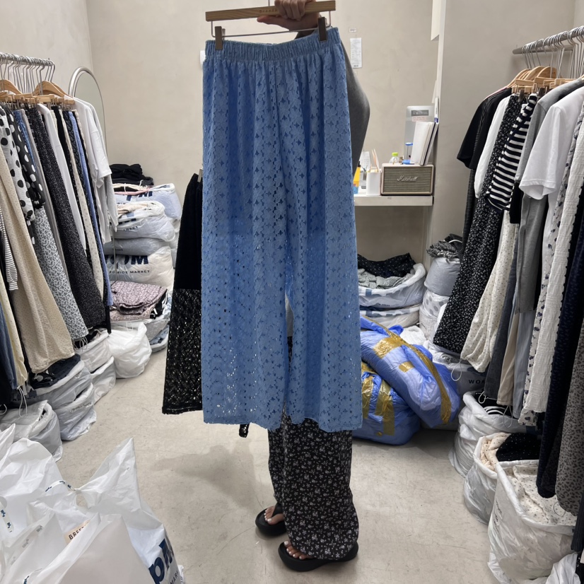 BREEZE東大門㊣直郵女裝新品人氣真品時尚休閑25春夏休閑褲蕾絲BREEZE休閑褲圖色2