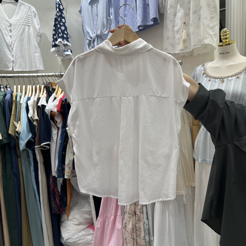 BIKINI韓國代購㊣女士新品熱賣人氣25春夏真品時尚襯衫蕾絲衫BIKINI襯衫/蕾絲衫