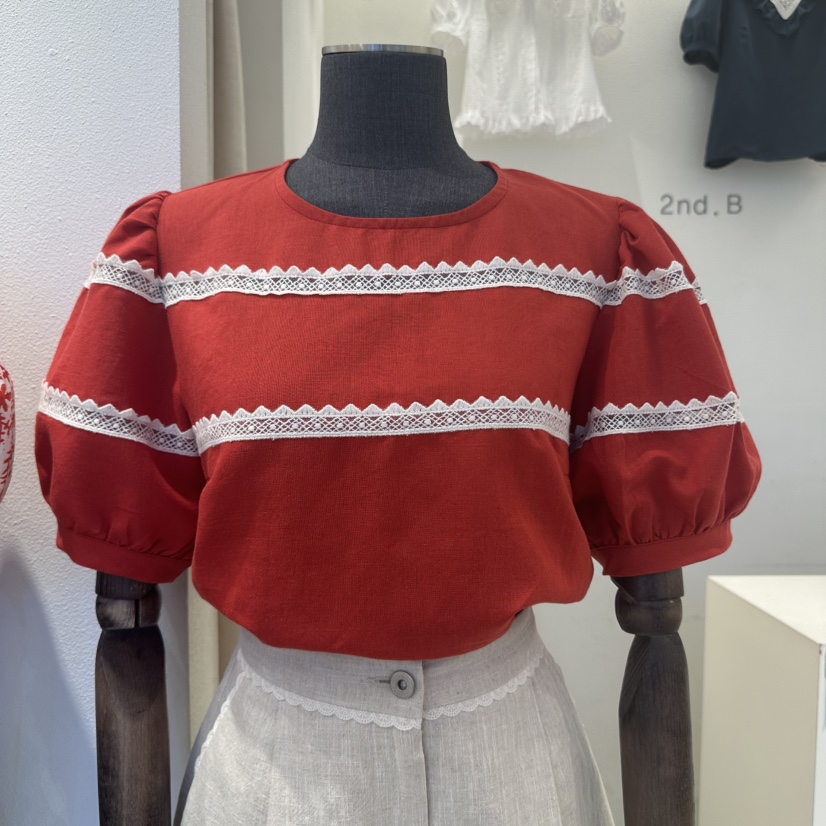 2nd B-S東大門㊣代購女士新品25春夏熱賣襯衫蕾絲衫亞麻布2nd B-S襯衫/蕾絲衫圖色2