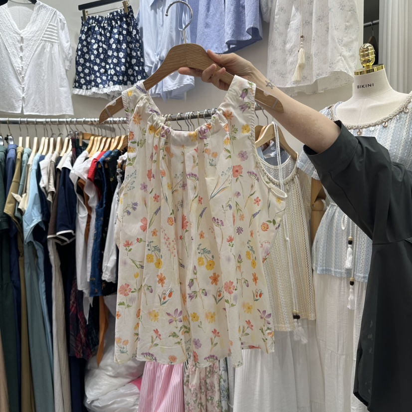 BIKINI東大門㊣代購女裝新品休閑職業25春夏真品熱賣吊帶背心BIKINI吊帶/背心