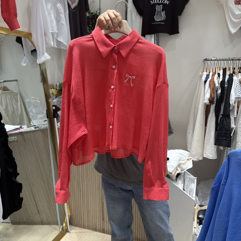 UNDERSTAR_VINTAGE韓國直郵㊣女裝新品職業襯衫蕾絲衫刺繡透明UNDERSTAR_VINTAGE襯衫/蕾絲衫圖色4