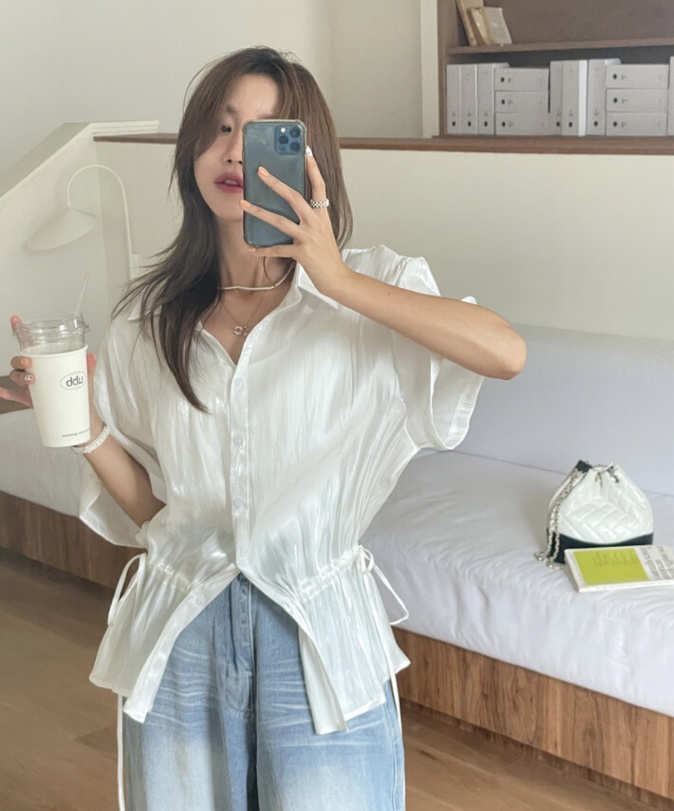 I BLLE東大門㊣實拍女裝新品熱賣人氣休閑真品時尚襯衫蕾絲衫I BLLE襯衫/蕾絲衫