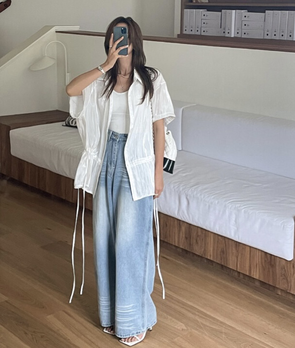I BLLE東大門㊣實拍女裝新品熱賣人氣休閑真品時尚襯衫蕾絲衫I BLLE襯衫/蕾絲衫