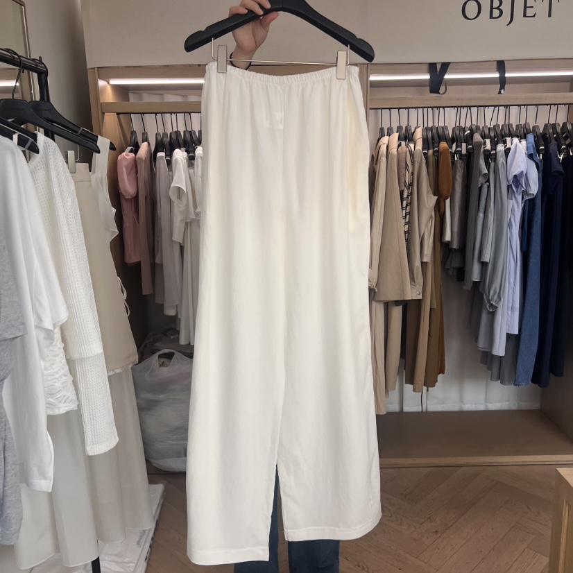 OBJET東大門㊣代購女裝新品時尚人氣25春夏推薦休閑褲亞麻布love us u/OBJET休閑褲