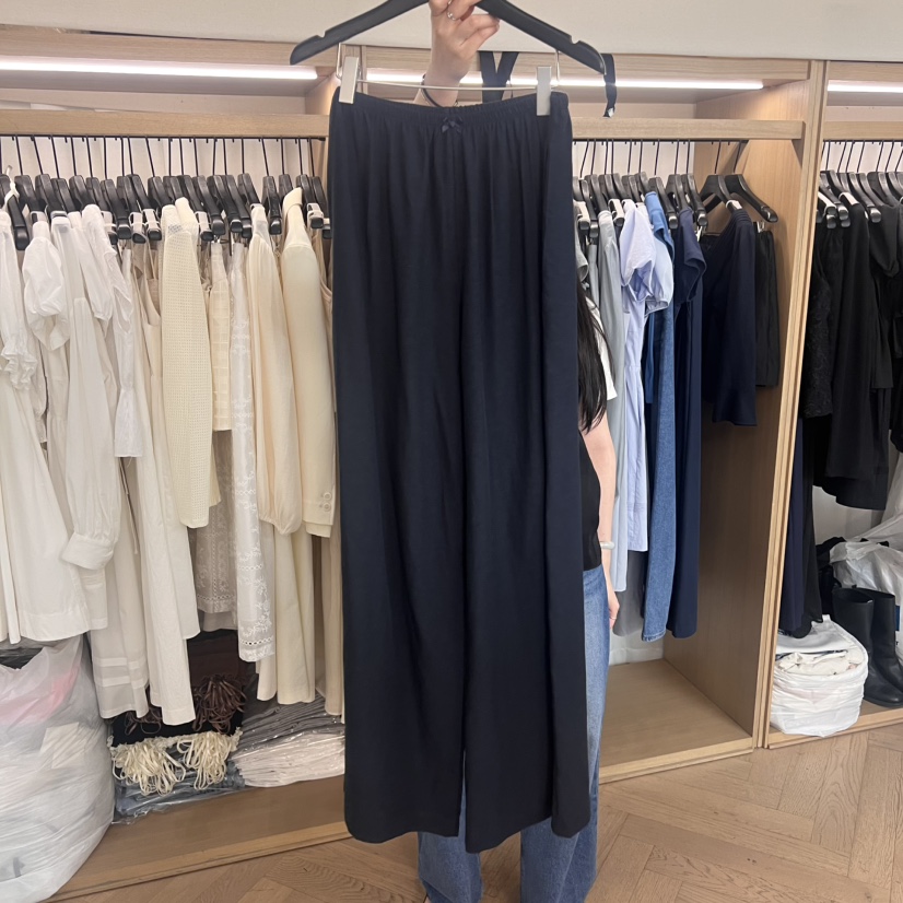 OBJET東大門㊣代購女裝新品時尚人氣25春夏推薦休閑褲亞麻布love us u/OBJET休閑褲圖色2