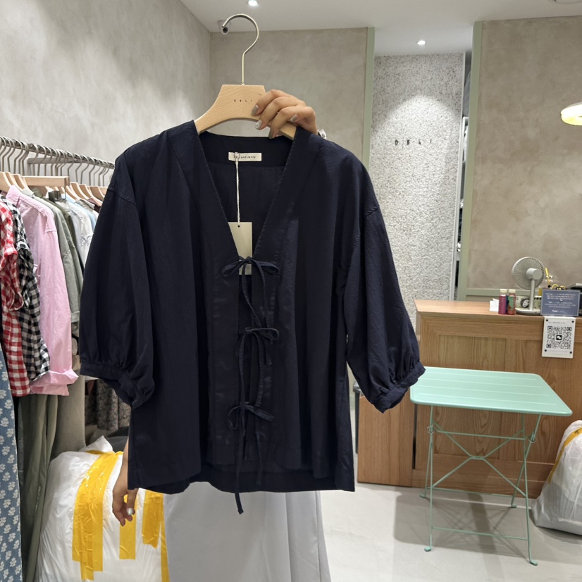 DELI JENNY東大門㊣代購女士新品25春夏熱賣休閑襯衫蕾絲衫DELI JENNY襯衫/蕾絲衫圖色2