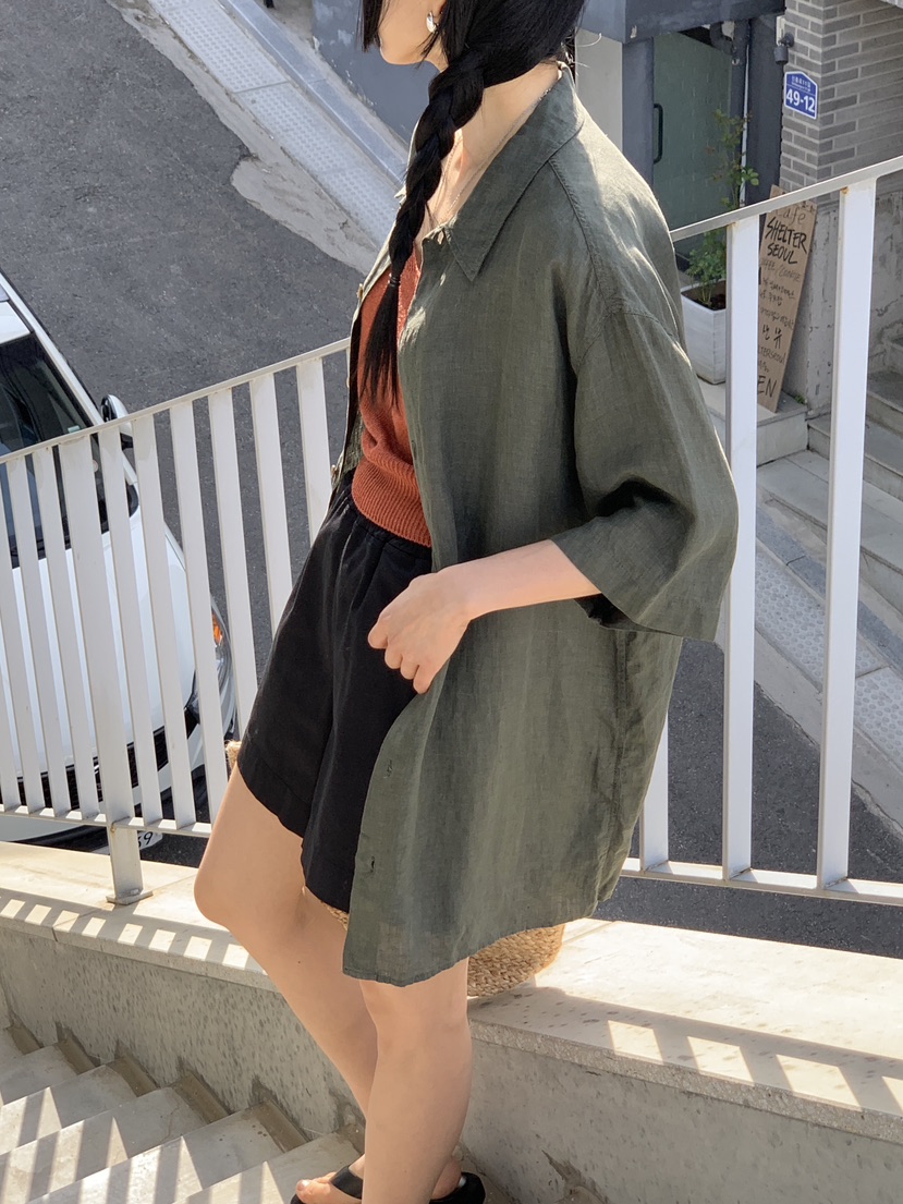 LA_TERRE東大門㊣直郵女裝新款真品推薦襯衫蕾絲衫男女同款LA_TERRE襯衫/蕾絲衫