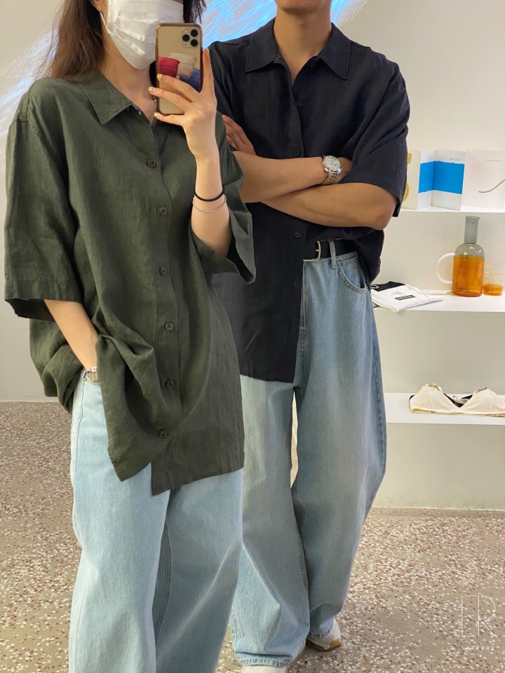 LA_TERRE東大門㊣直郵女裝新款真品推薦襯衫蕾絲衫男女同款LA_TERRE襯衫/蕾絲衫
