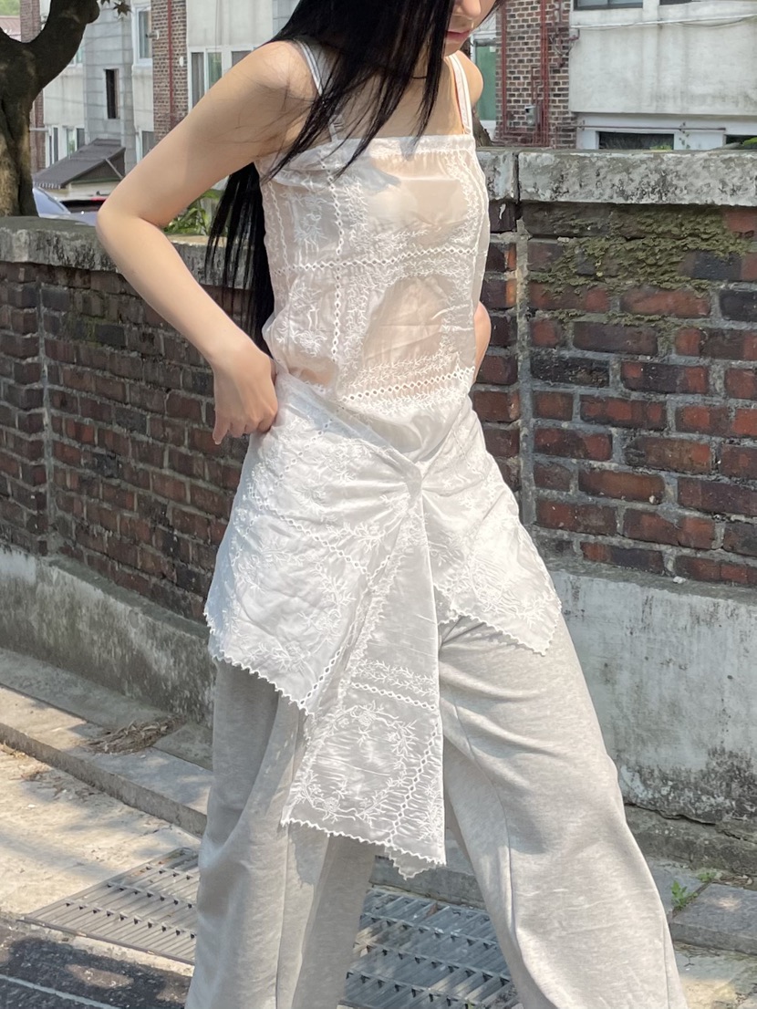 BETWEEN US東大門㊣實拍女士新品真品25春夏連衣裙鉤針編織披肩JICJO:SEOUL連衣裙