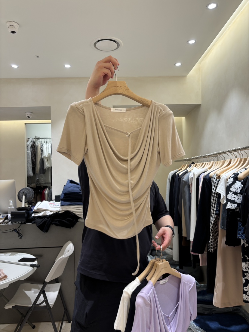FOUREIGHT東大門㊣實拍女裝新品25春夏熱賣休閑職業時尚T恤FOUR EIGHTT恤圖色2