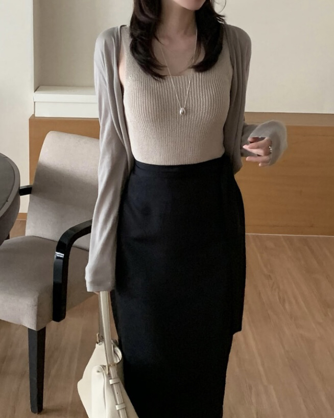 MAYBE&CO東大門㊣代購女士新品休閑職業針織衫絲綢開衫MAYBE&CO針織衫圖色2