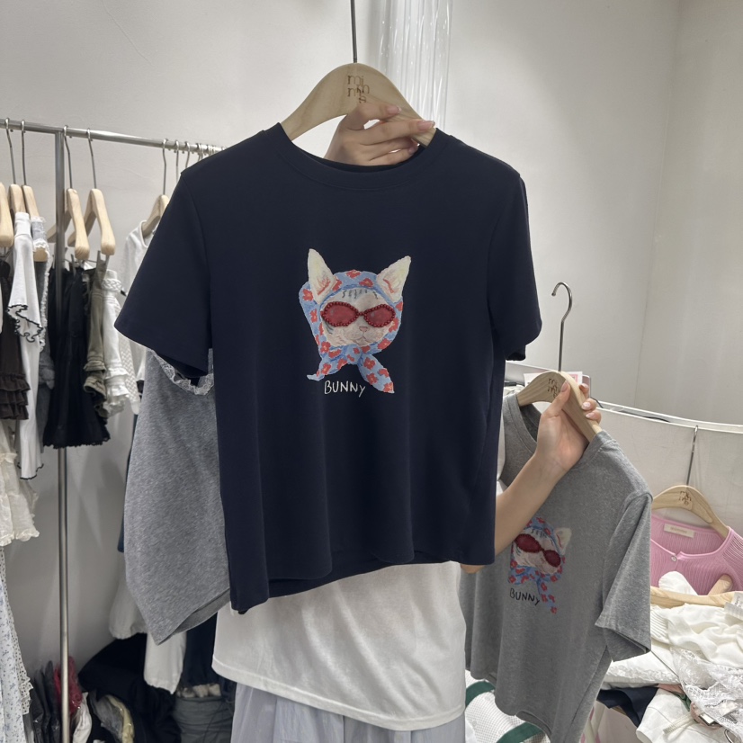 MIMME東大門㊣代購女裝新款人氣25春夏推薦休閑熱賣時尚T恤MIMMET恤圖色3