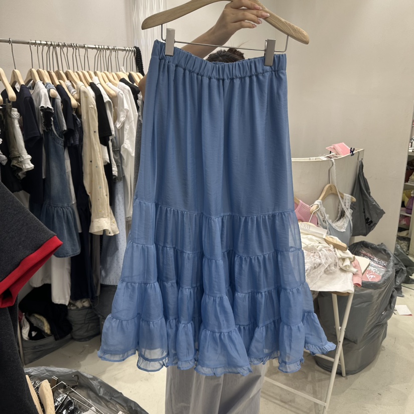 MIMME東大門㊣直郵女士新款熱賣25春夏時尚推薦職業長裙荷葉邊MIMME長裙圖色1