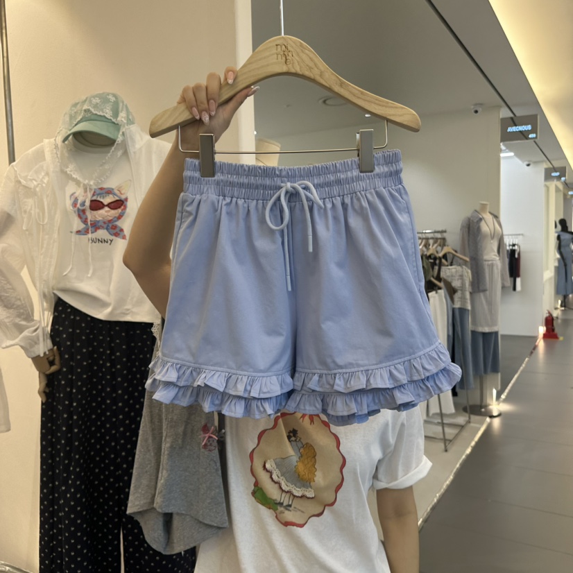 MIMME韓國代購㊣女士新款熱賣真品25春夏休閑職業短褲荷葉邊MIMME短褲圖色2