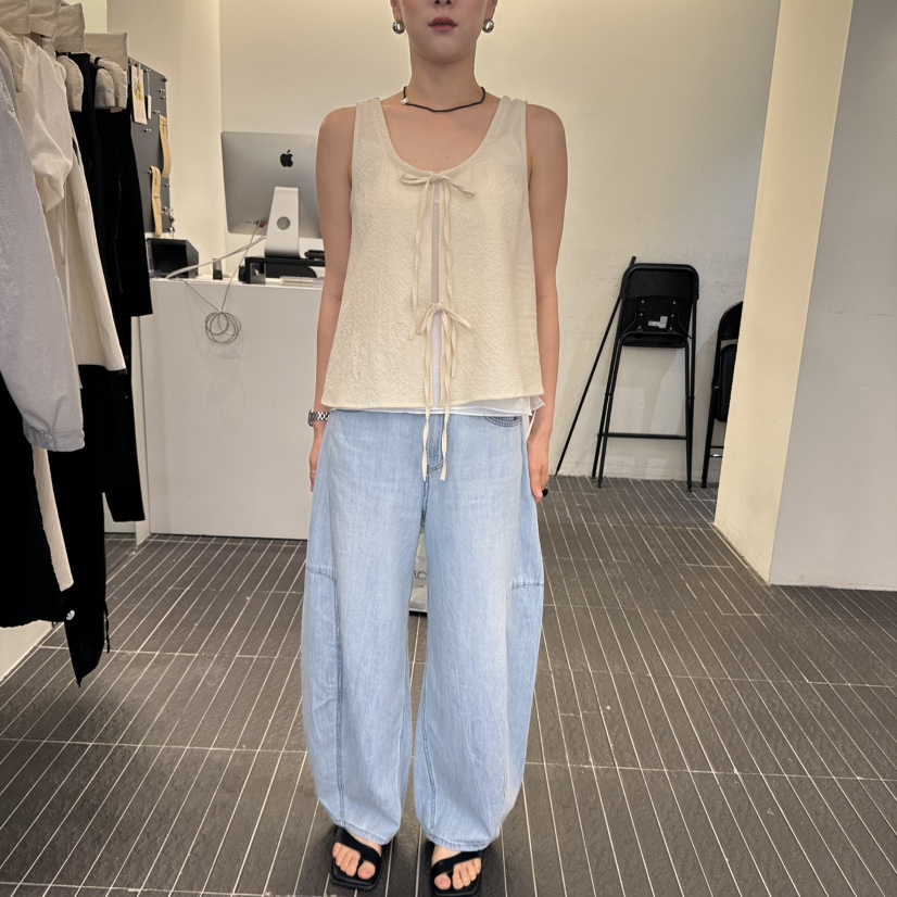 FIND-P韓國直郵㊣女裝新款真品職業休閑時尚推薦牛仔褲亞麻FIND-P牛仔褲