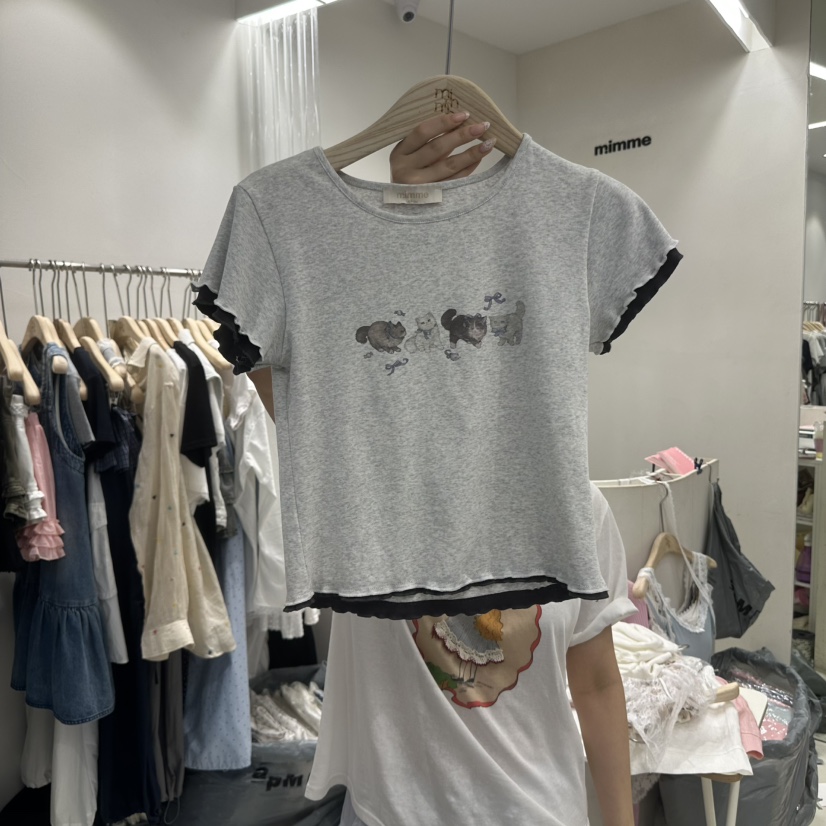 MIMME韓國直郵㊣女裝新款真品25春夏人氣休閑時尚推薦職業T恤MIMMET恤圖色2
