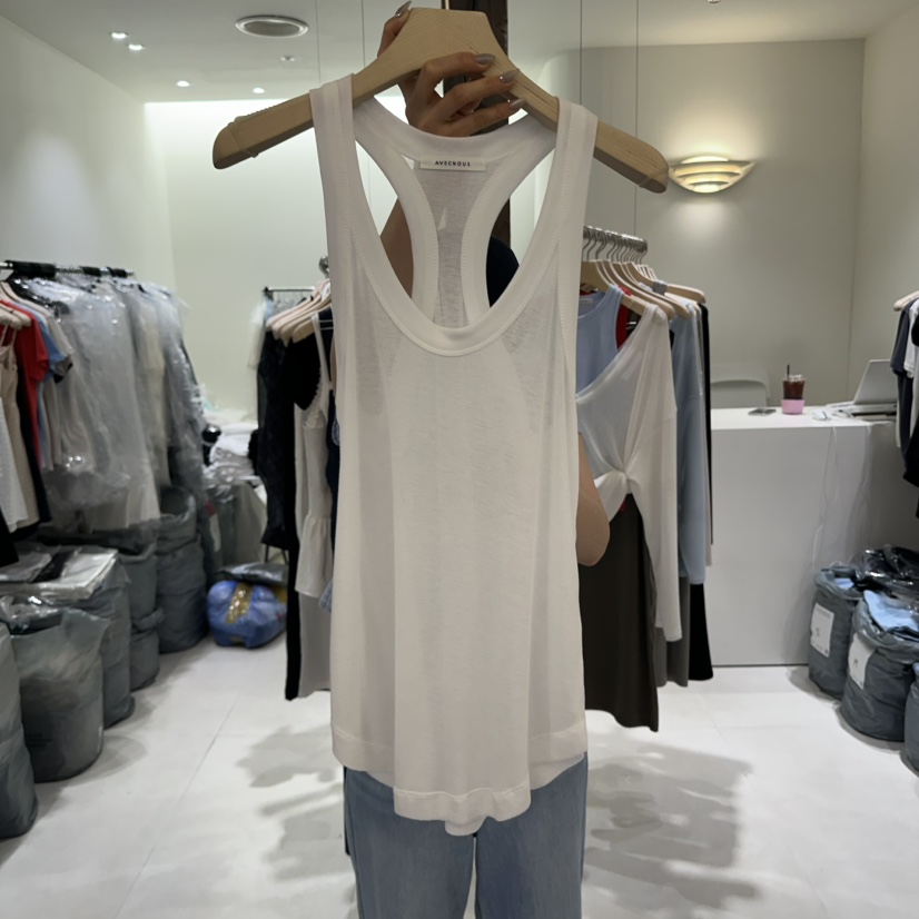 AVECNOUS東大門㊣實拍女士新款職業25春夏時尚吊帶背心透明AVECNOUS吊帶/背心