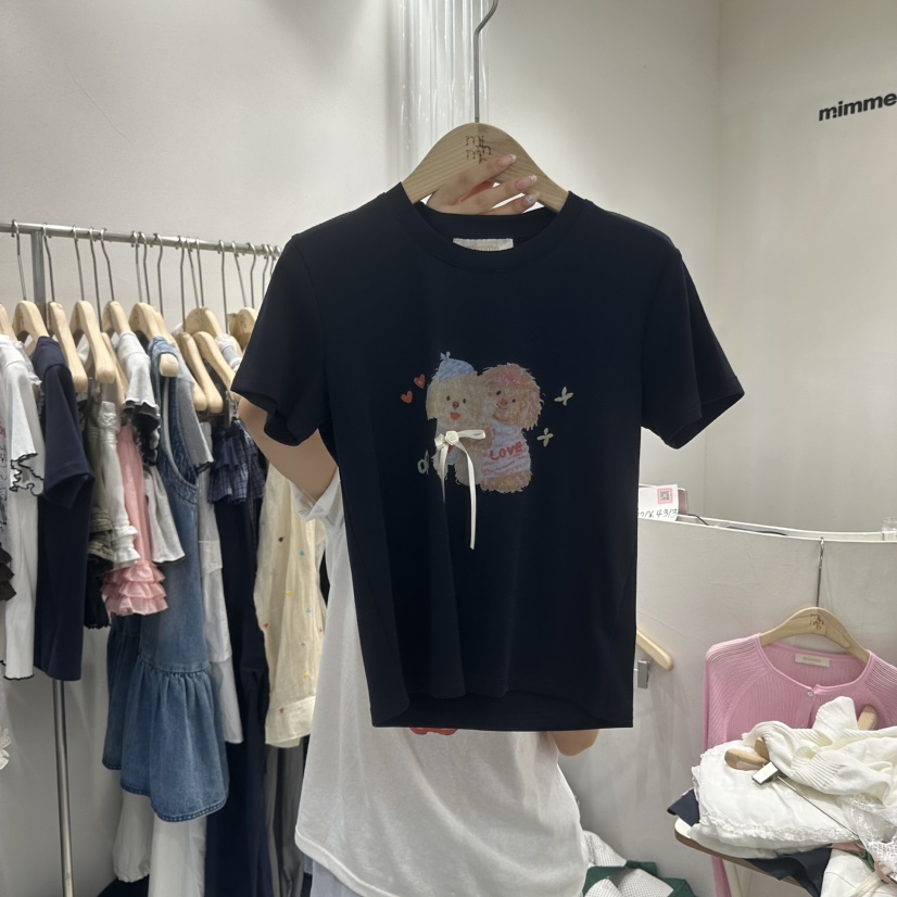 MIMME韓國代購㊣女士新品時尚休閑推薦人氣職業真品25春夏T恤MIMMET恤圖色2