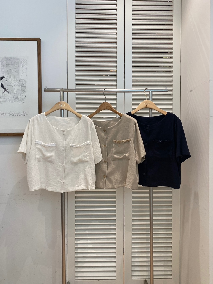 FAVE-L東大門㊣直郵女士新品休閑25春夏時尚職業襯衫蕾絲衫FAVE-L襯衫/蕾絲衫