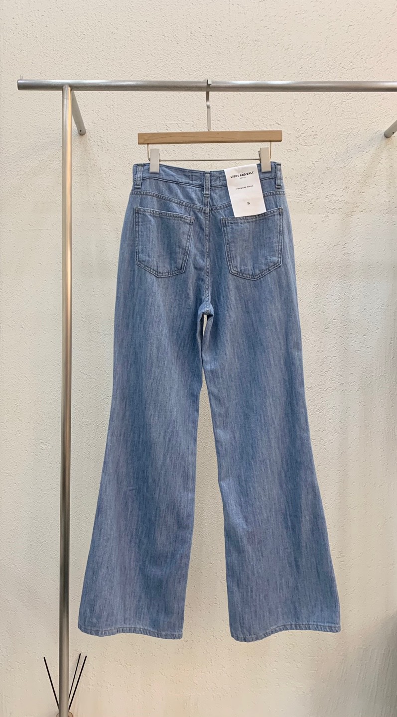 LIGHT AND SALT東大門㊣代購女裝新品熱賣真品牛仔褲亞麻LIGHT AND SALT牛仔褲