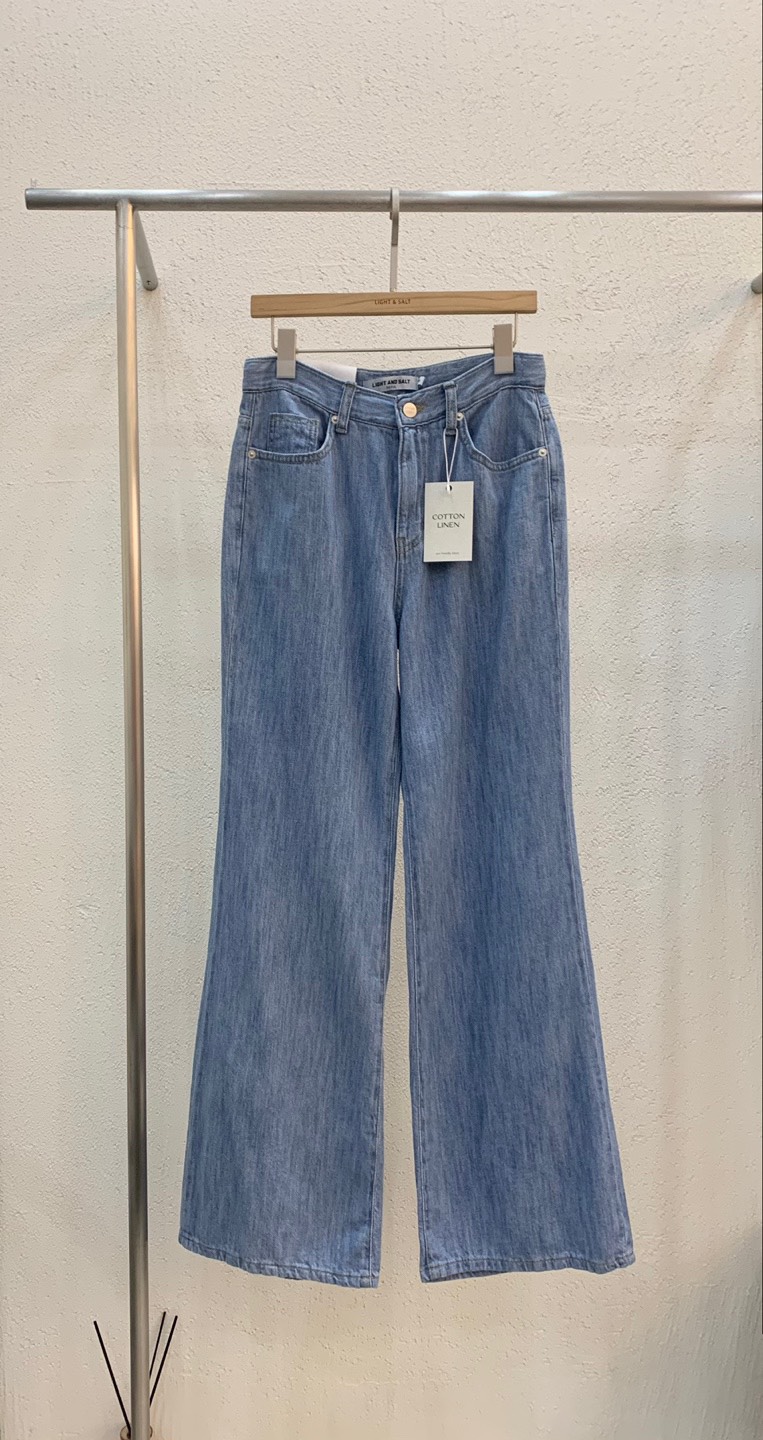LIGHT AND SALT東大門㊣代購女裝新品熱賣真品牛仔褲亞麻LIGHT AND SALT牛仔褲