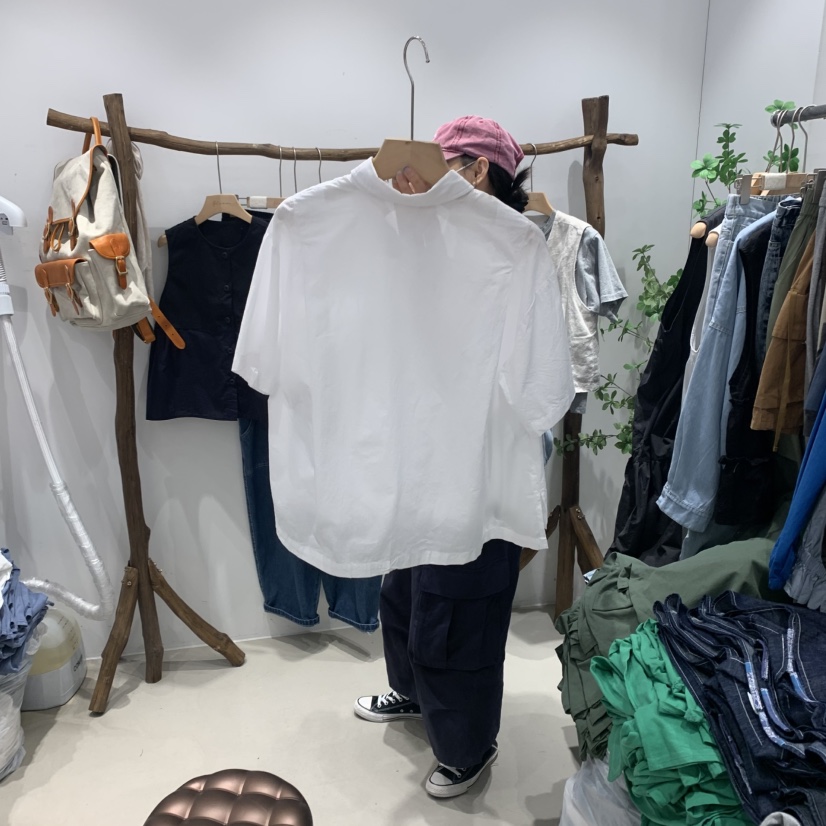 BLOOM韓國直郵㊣女裝新品真品25春夏休閑熱賣襯衫蕾絲衫口袋BLOOM-S襯衫/蕾絲衫