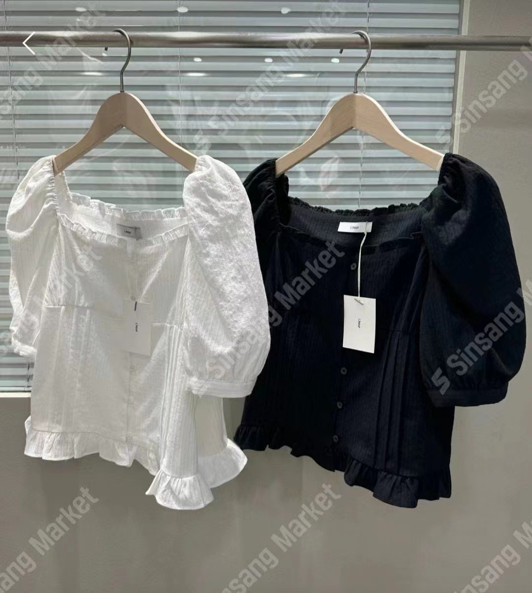 I_HOUR東大門㊣直郵女士新品真品時尚休閑熱賣25春夏襯衫蕾絲衫i hour襯衫/蕾絲衫