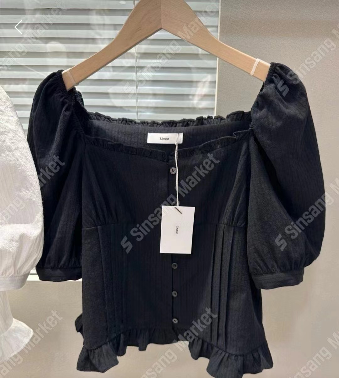 I_HOUR東大門㊣直郵女士新品真品時尚休閑熱賣25春夏襯衫蕾絲衫i hour襯衫/蕾絲衫圖色2