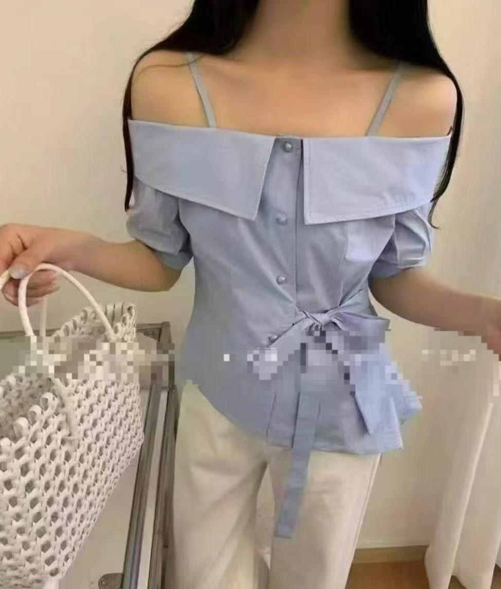 AIRPLANE東大門㊣實拍女裝新品人氣25春夏時尚熱賣襯衫蕾絲衫AIRPLANE襯衫/蕾絲衫圖色3
