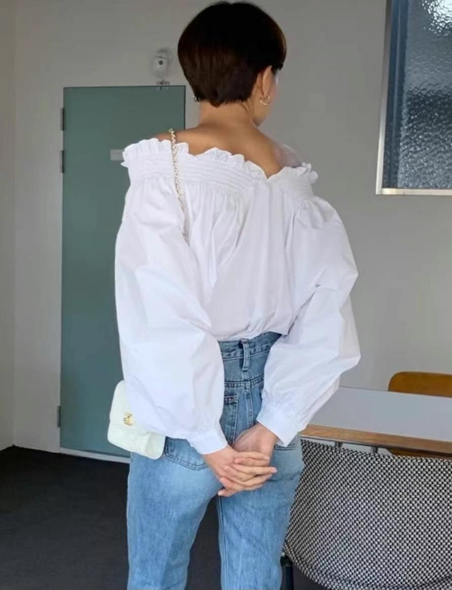 AIRPLANE東大門㊣代購女裝新款真品時尚人氣襯衫蕾絲衫露肩AIRPLANE襯衫/蕾絲衫圖色2