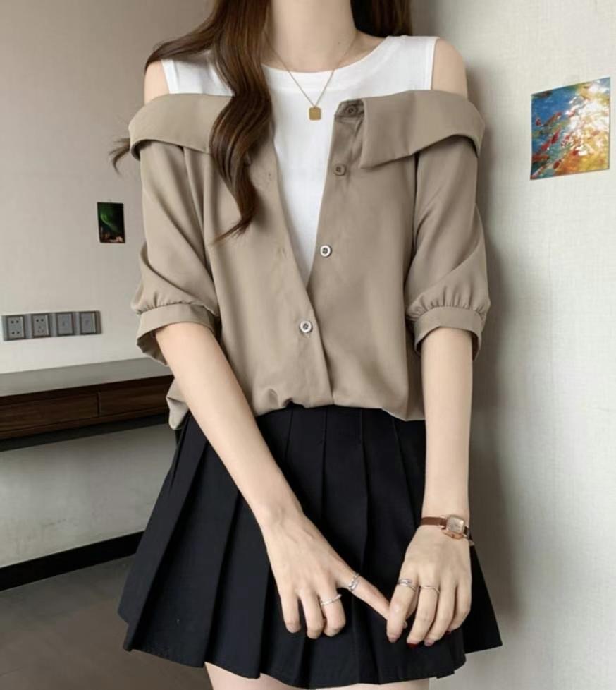 AIRPLANE東大門㊣實拍女士新品25春夏休閑熱賣真品襯衫蕾絲衫AIRPLANE襯衫/蕾絲衫