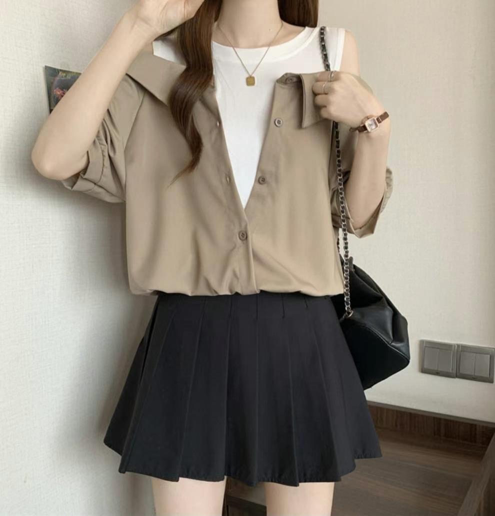 AIRPLANE東大門㊣實拍女士新品25春夏休閑熱賣真品襯衫蕾絲衫AIRPLANE襯衫/蕾絲衫圖色2